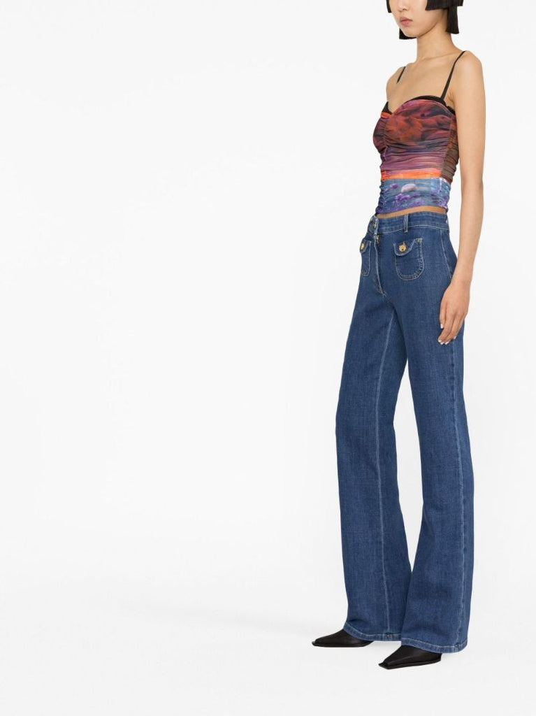 Blue Teddy Flared Jeans