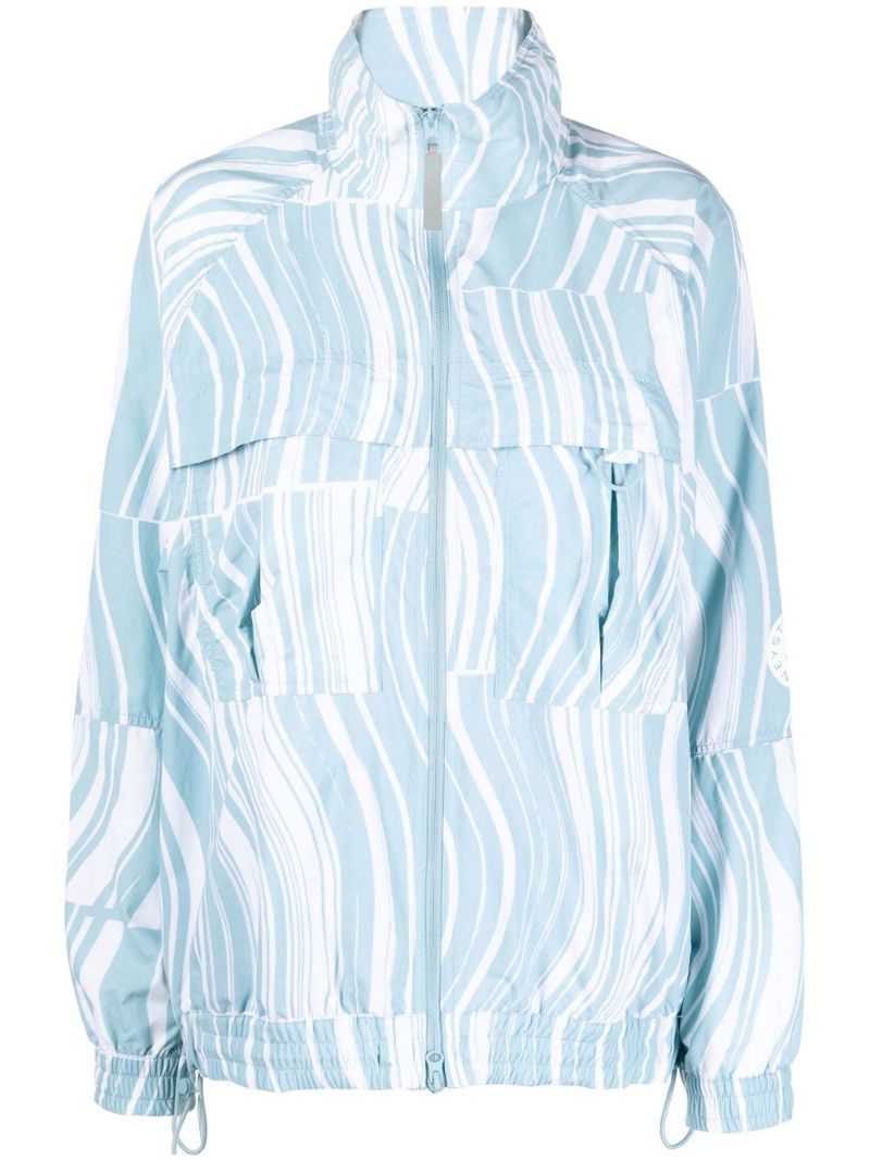 Blue Truecasuals Abstract Print Jacket