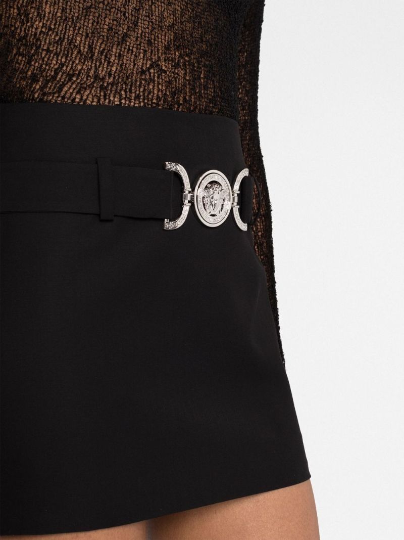 Black Medusa Biggie Wool Mini Skirt