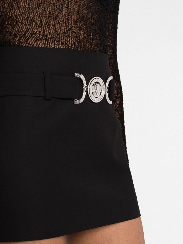 Black Medusa Biggie Wool Mini Skirt