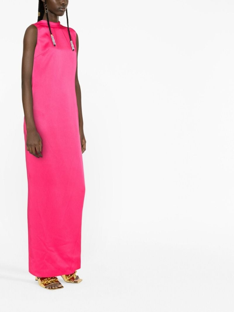 Pink Draped-back Maxi Dress