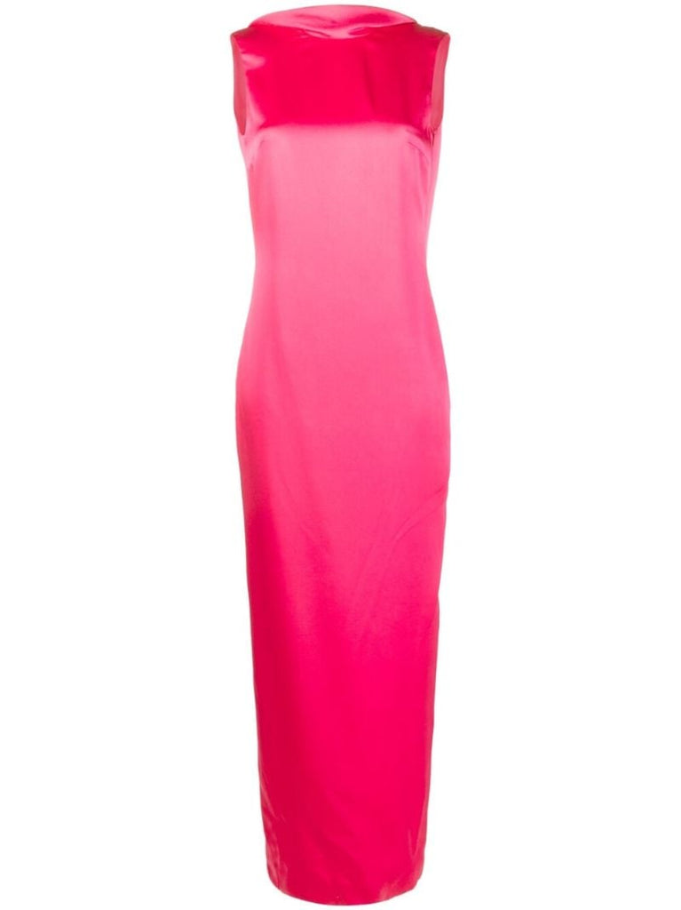 Pink Draped-back Maxi Dress