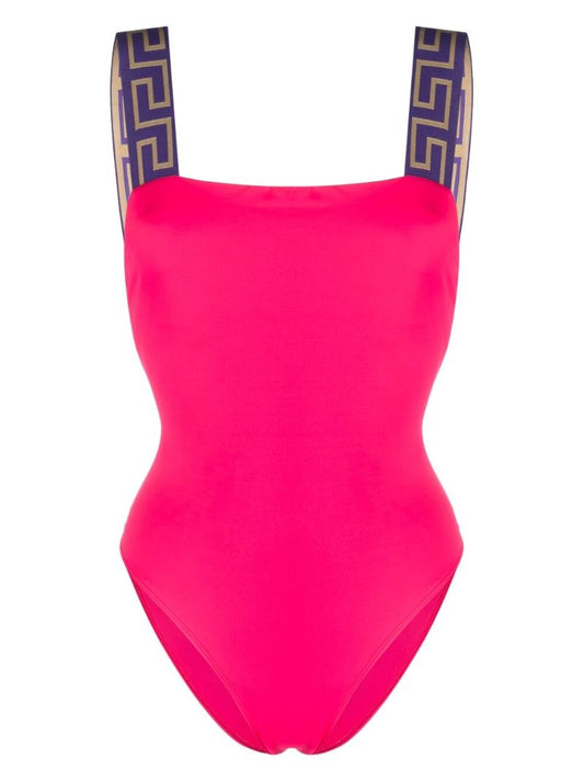 Pink Greca Scoop Back Swimsuit
