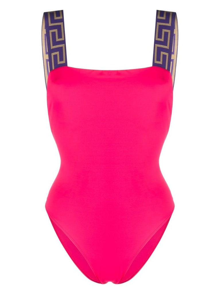 Pink Greca Scoop Back Swimsuit