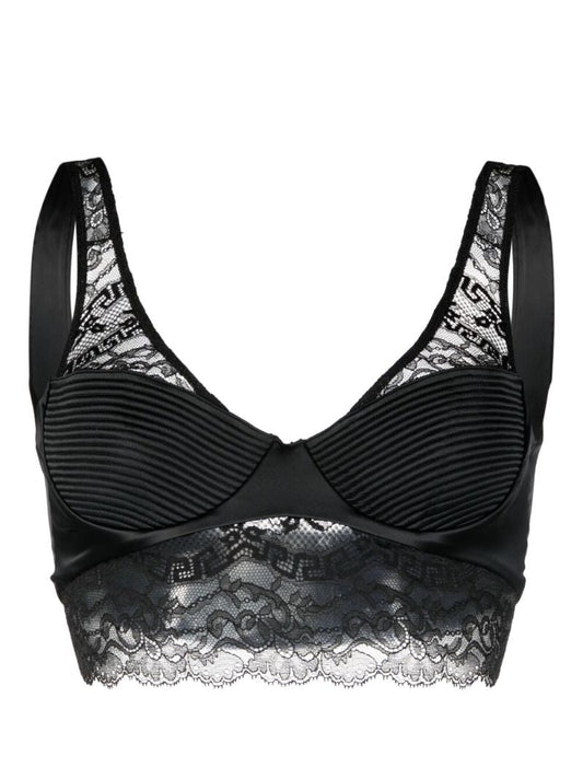 Black Greca Lace Bralette Top