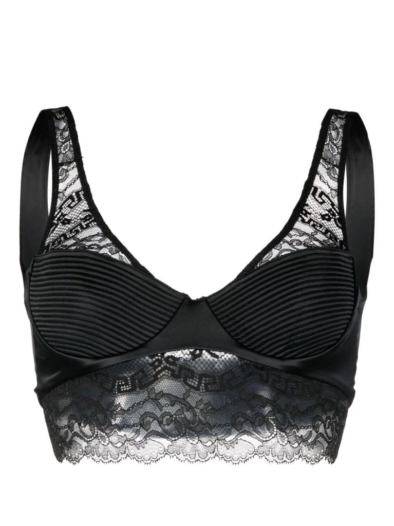 Black Greca Lace Bralette Top