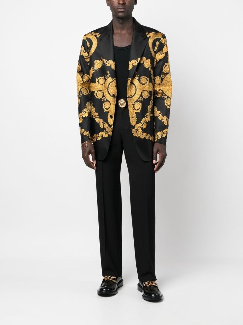 Black Barocco Silk Blazer