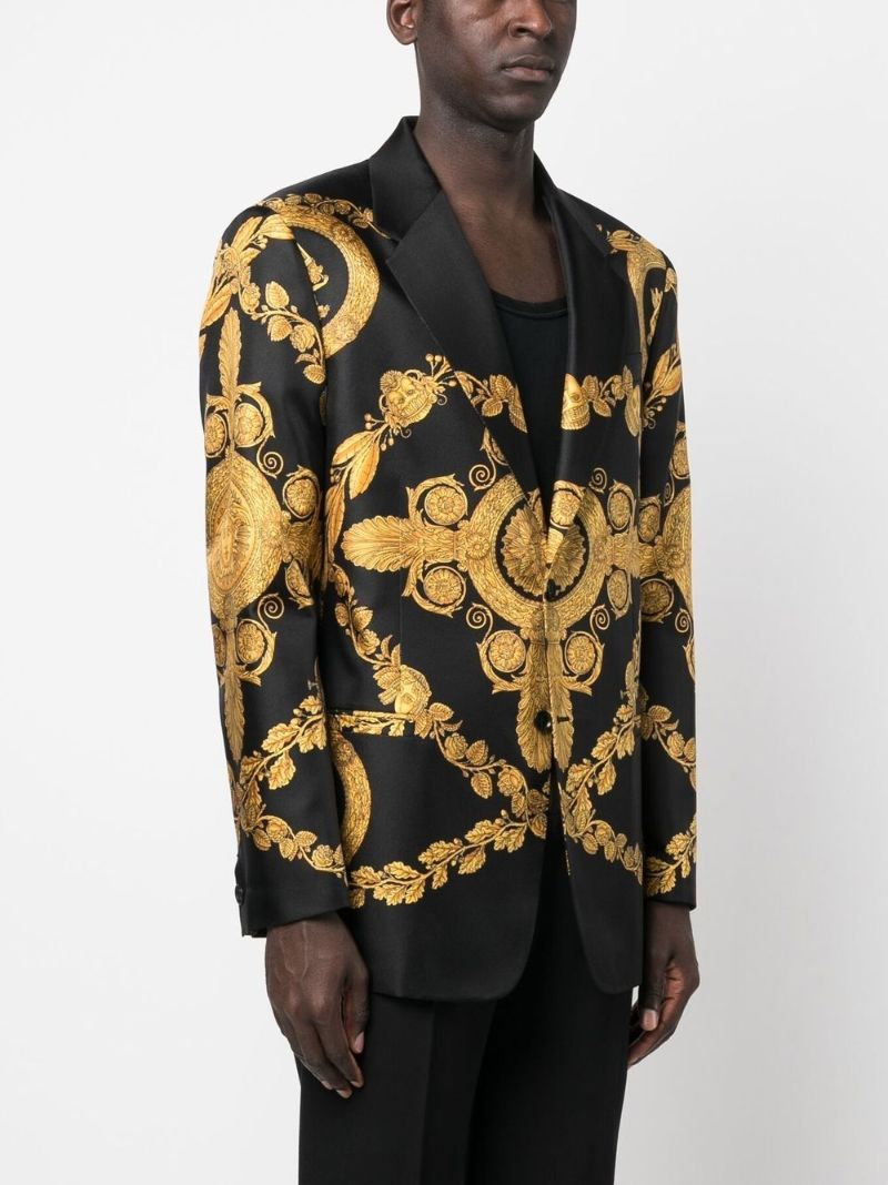 Black Barocco Silk Blazer