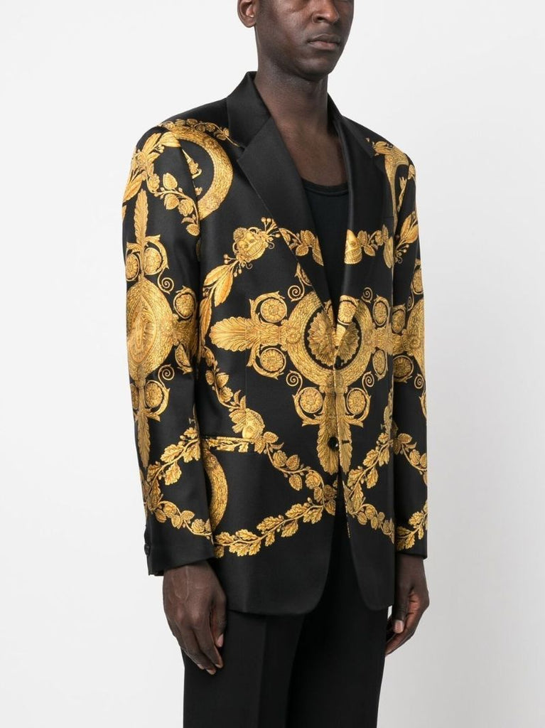 Black Barocco Silk Blazer
