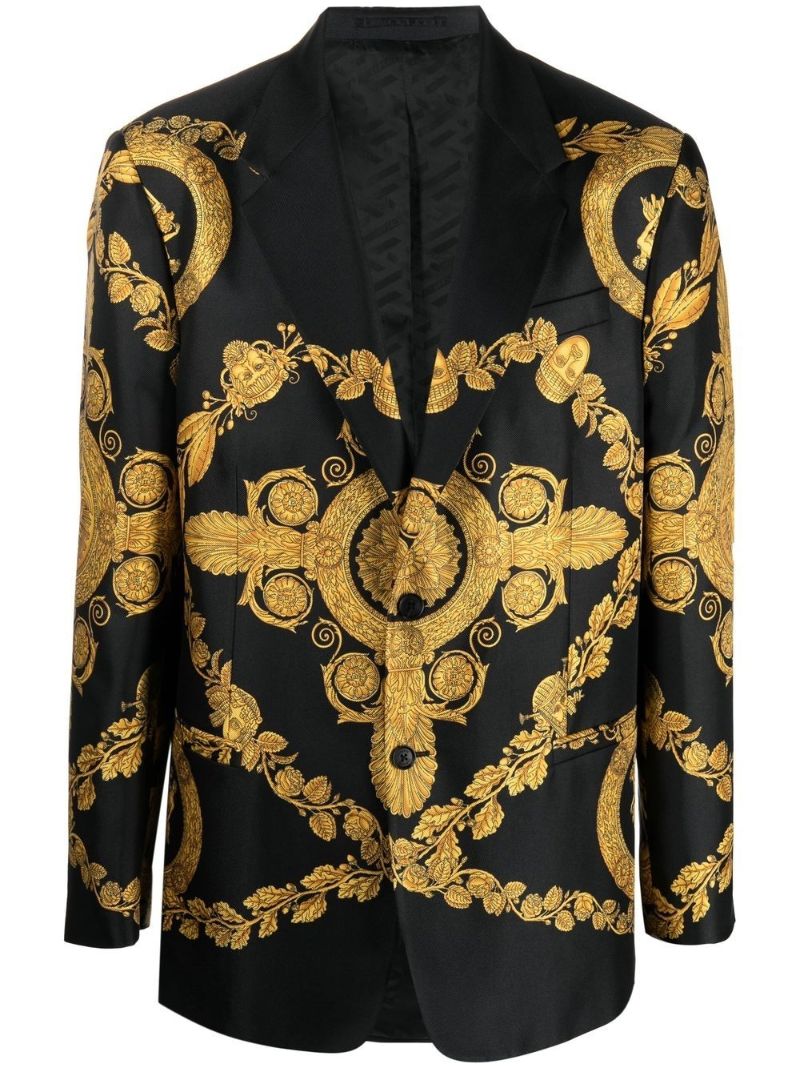 Black Barocco Silk Blazer