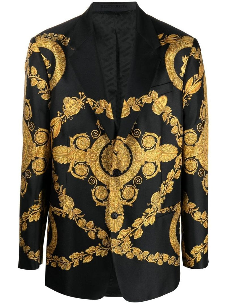 Black Barocco Silk Blazer