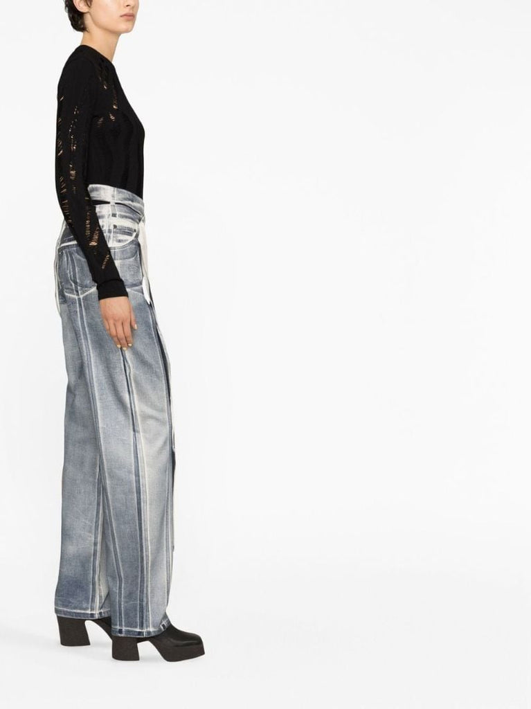 Black Ripped Detail Long-sleeve Top