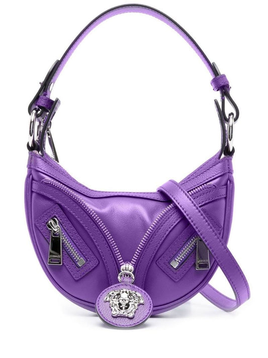 Purple Repeat Mini Leather Shoulder Bag