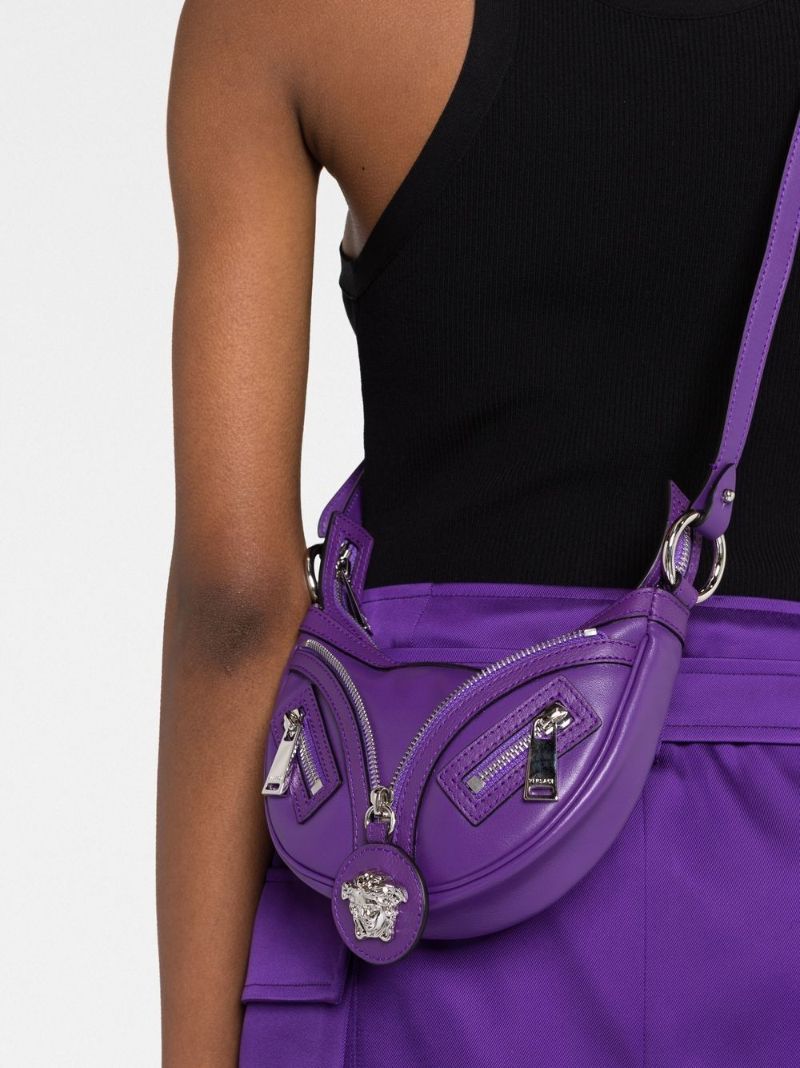 Purple Repeat Mini Leather Shoulder Bag