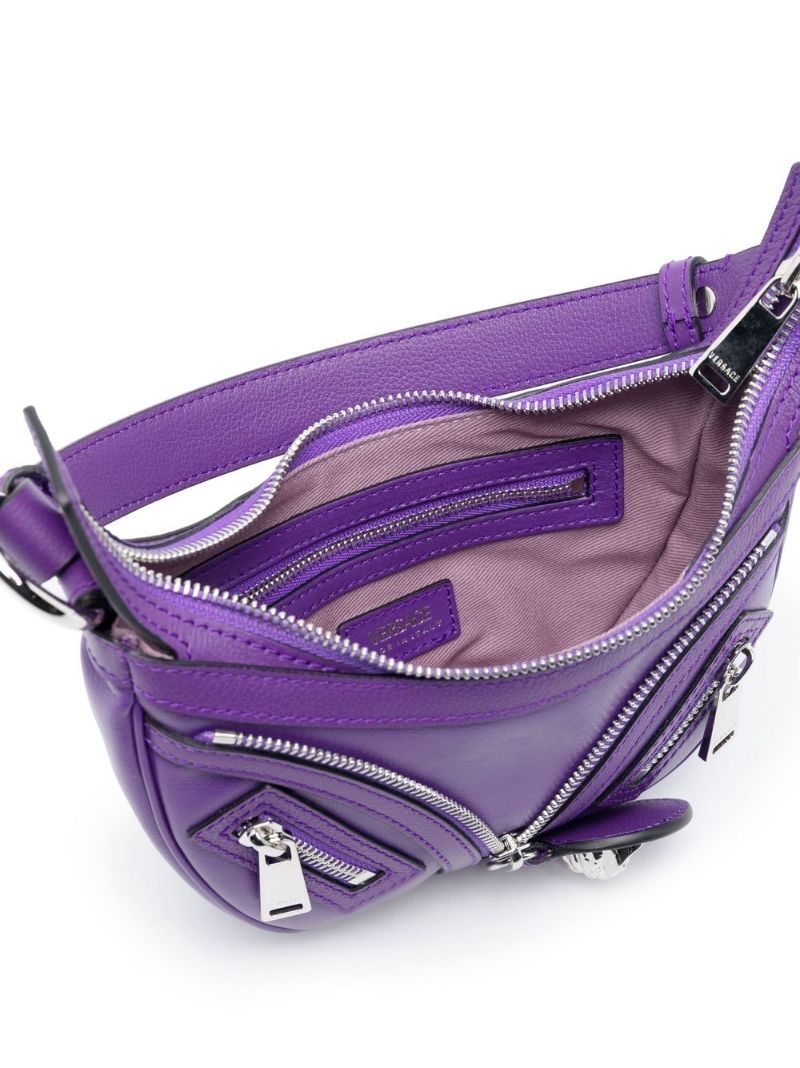 Purple Repeat Mini Leather Shoulder Bag