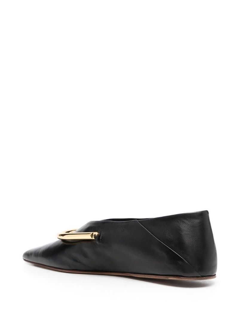 Black Pointed Toe Leather Pumps