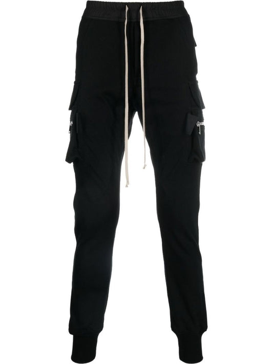 Black Cotton Cargo Trousers
