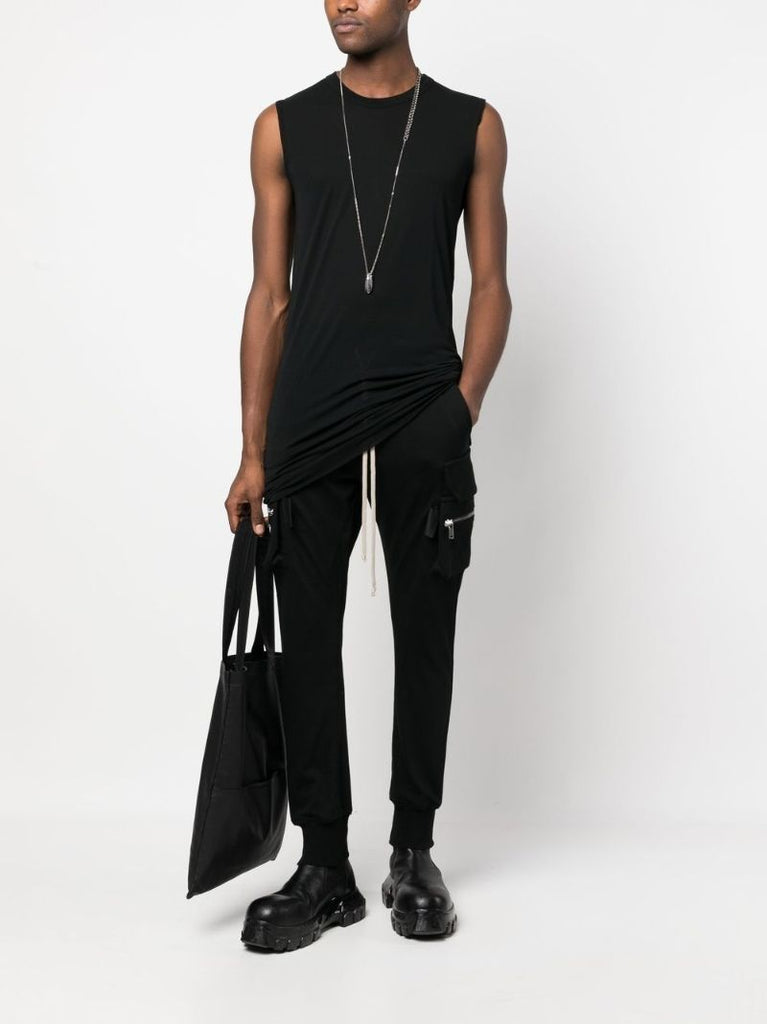 Black Cotton Cargo Trousers