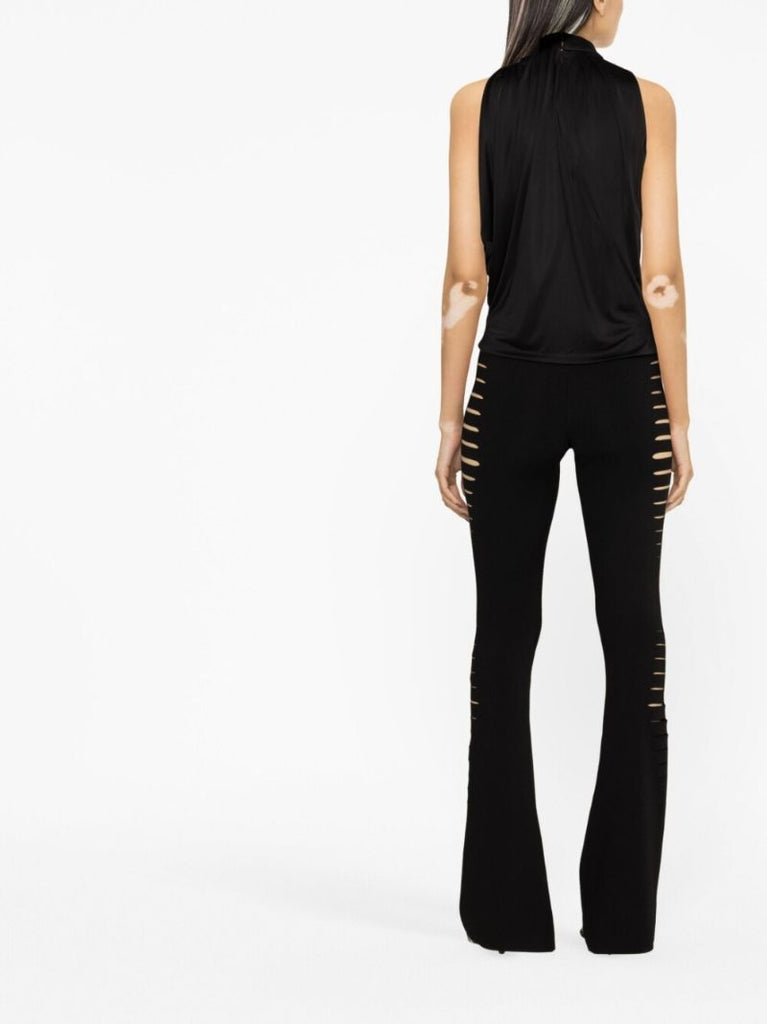 Black Cut-out Halterneck Top