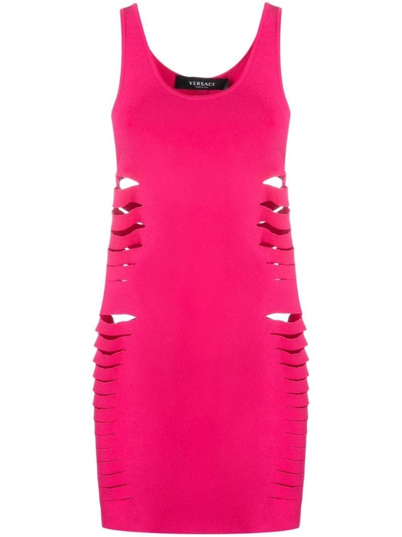 Pink Cut-out Knit Mini Dress