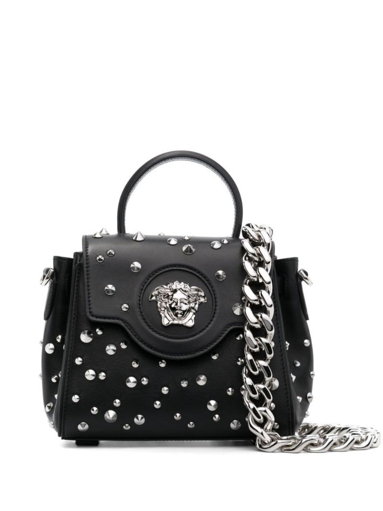 Black La Medusa Studded Top Handle Bag
