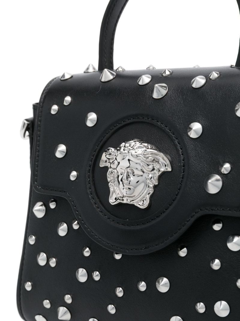 Black La Medusa Studded Top Handle Bag