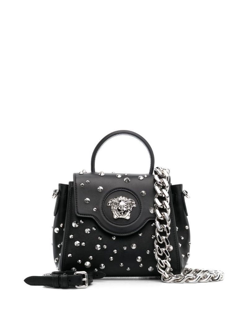 Black La Medusa Studded Top Handle Bag