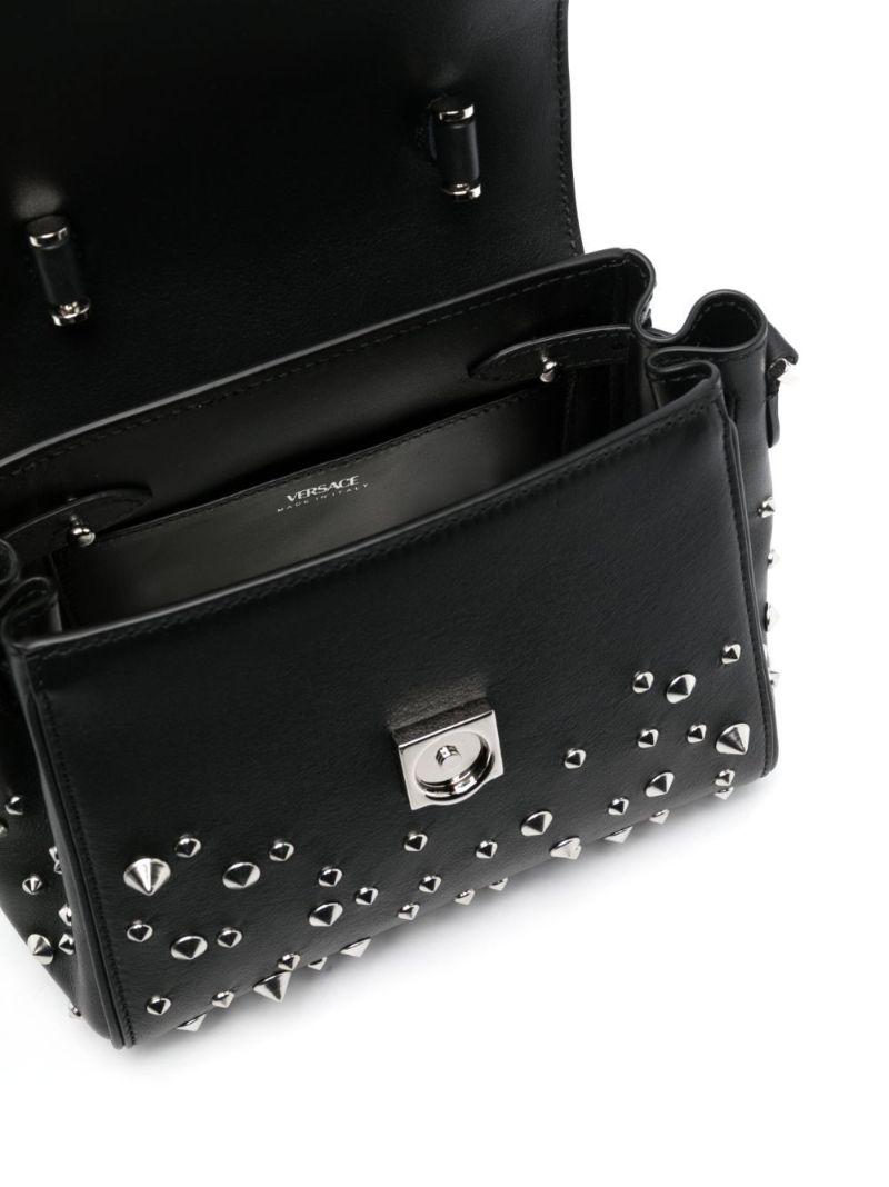 Black La Medusa Studded Top Handle Bag