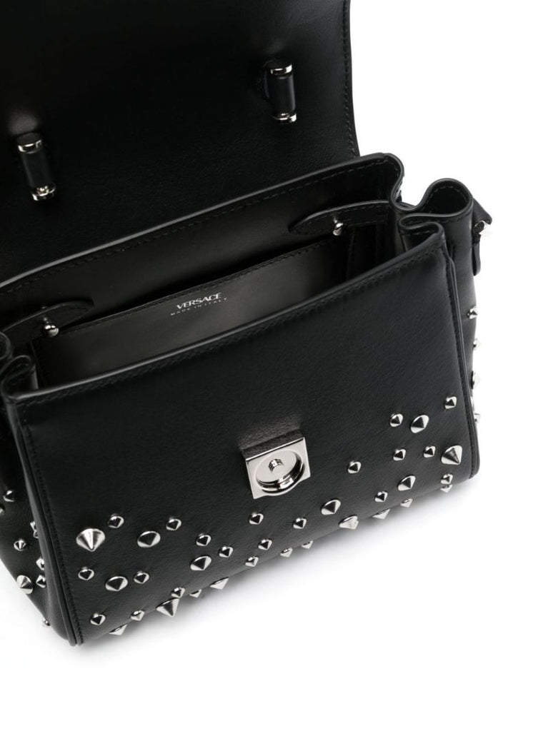 Black La Medusa Studded Top Handle Bag