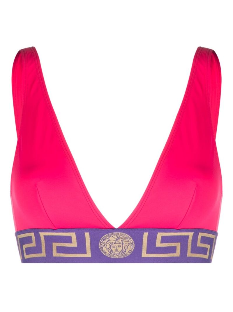 Pink Greca Key Bikini Top