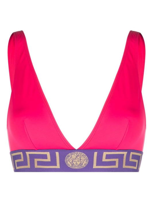 Pink Greca Key Bikini Top