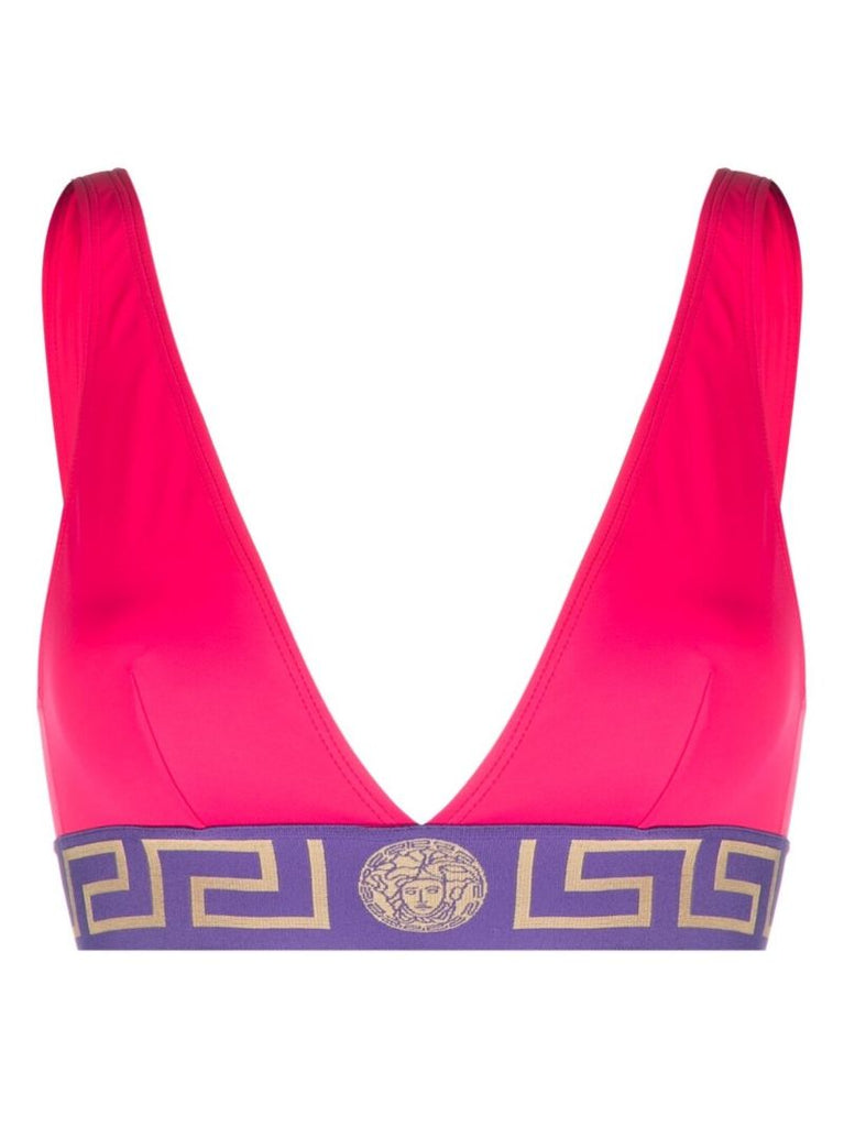 Pink Greca Key Bikini Top
