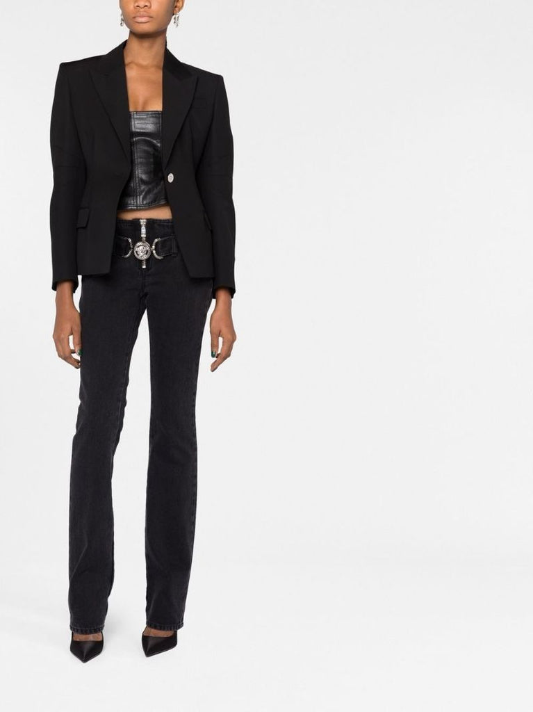 Black Medusa Single-breasted Wool Blazer