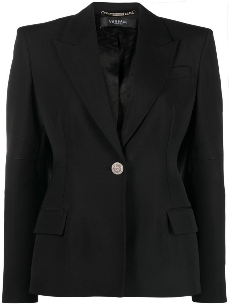 Black Medusa Single-breasted Wool Blazer