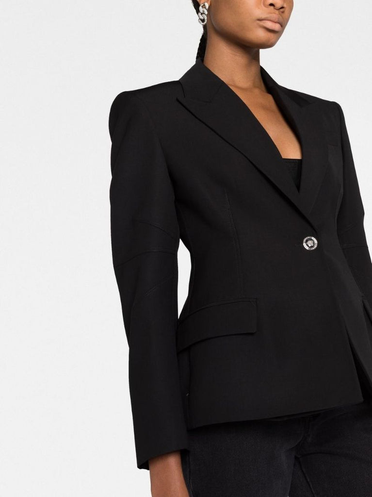 Black Medusa Single-breasted Wool Blazer