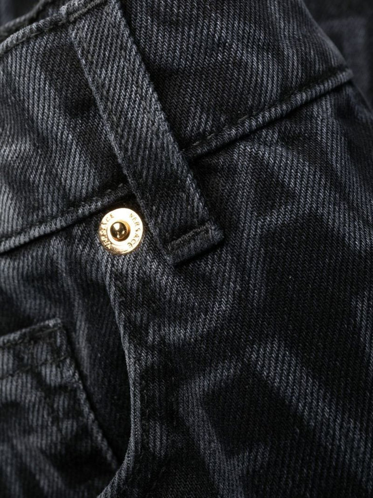 Black Logo Print Straight-leg Jeans