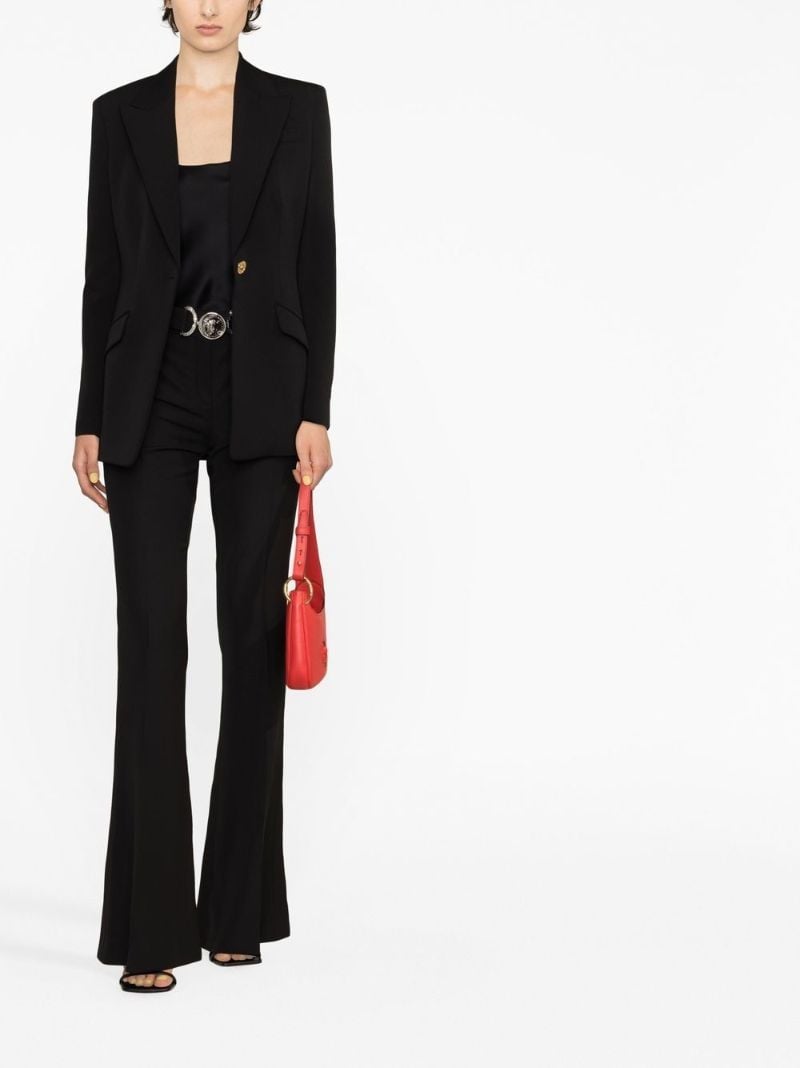 Black Medusa Biggie Flared Wool Trousers