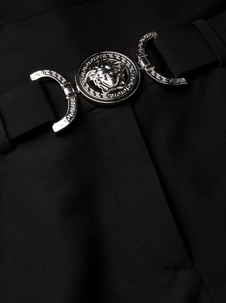 Black Medusa Biggie Flared Wool Trousers