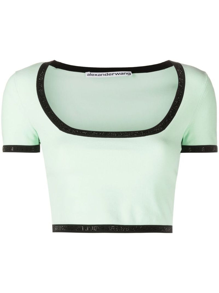 Green Logo Cropped T-shirt