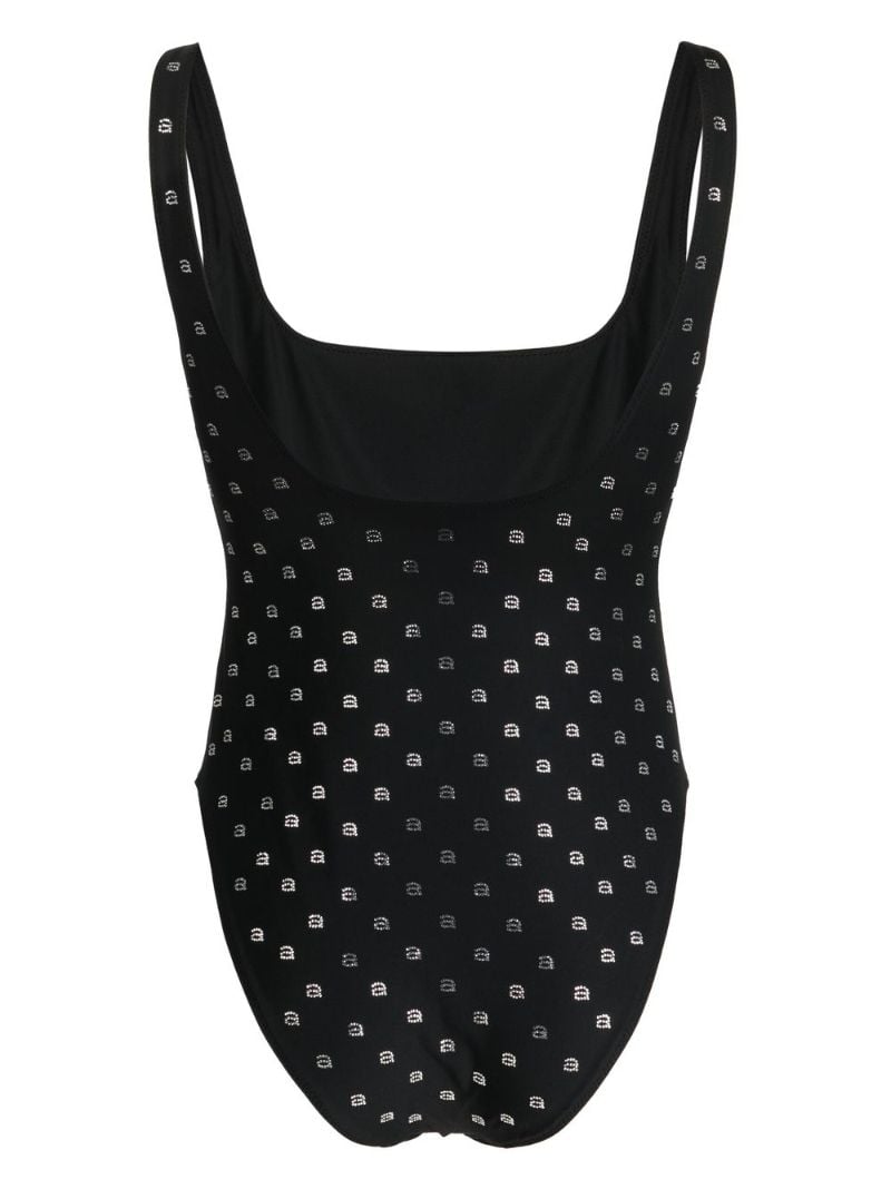 Black Crystal Logo Swimsuit