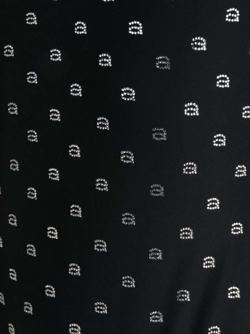 Black Crystal Logo Swimsuit