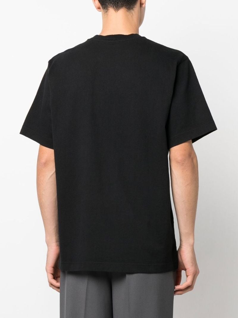 Black Flocked-detail T-shirt