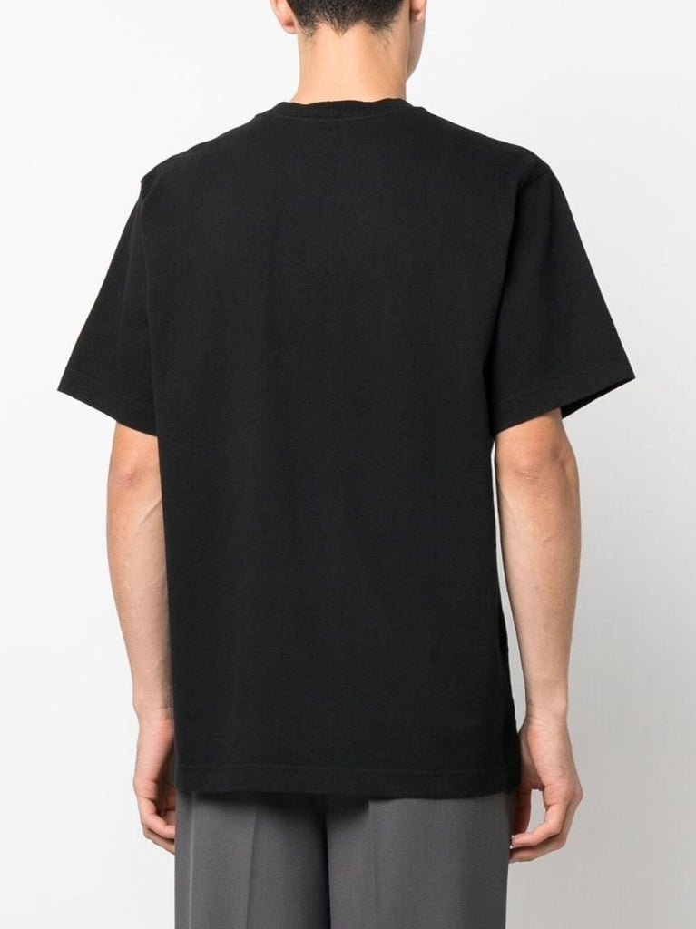 Black Flocked-detail T-shirt