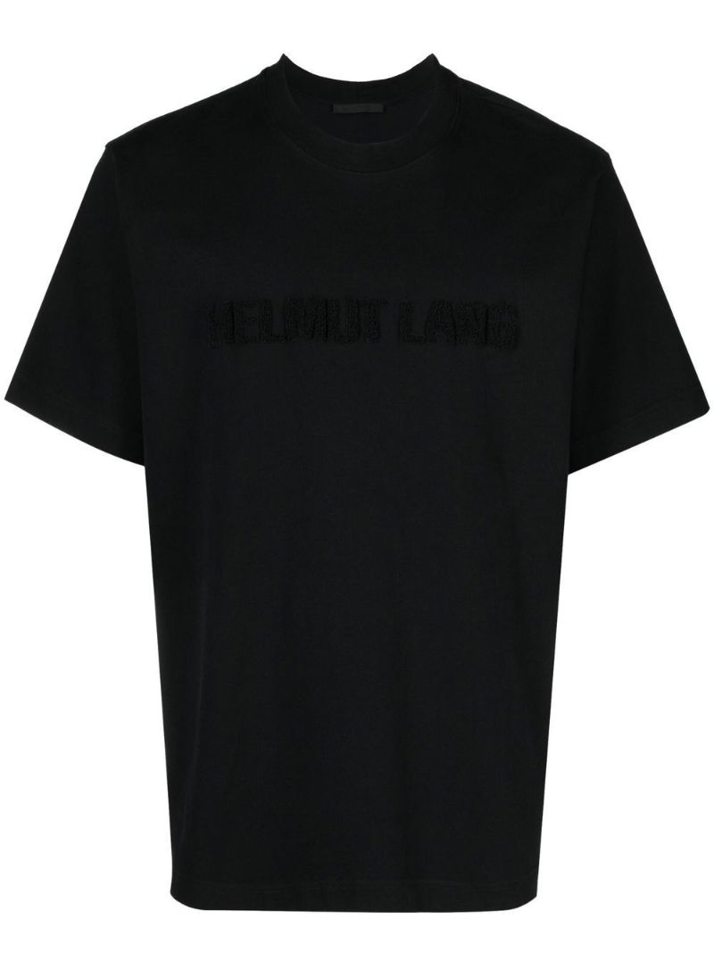 Black Flocked-detail T-shirt