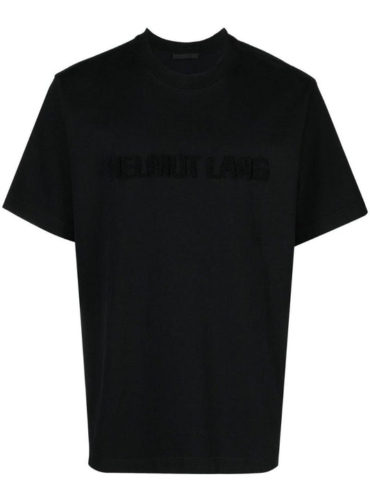 Black Flocked-detail T-shirt
