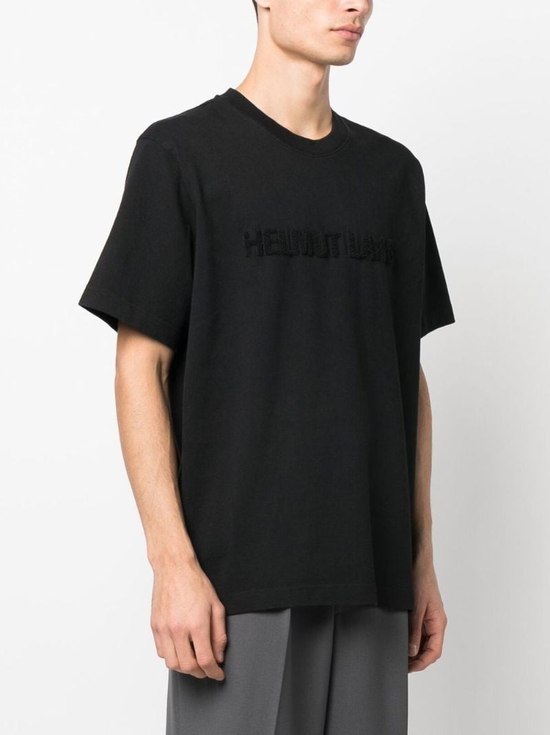 Black Flocked-detail T-shirt