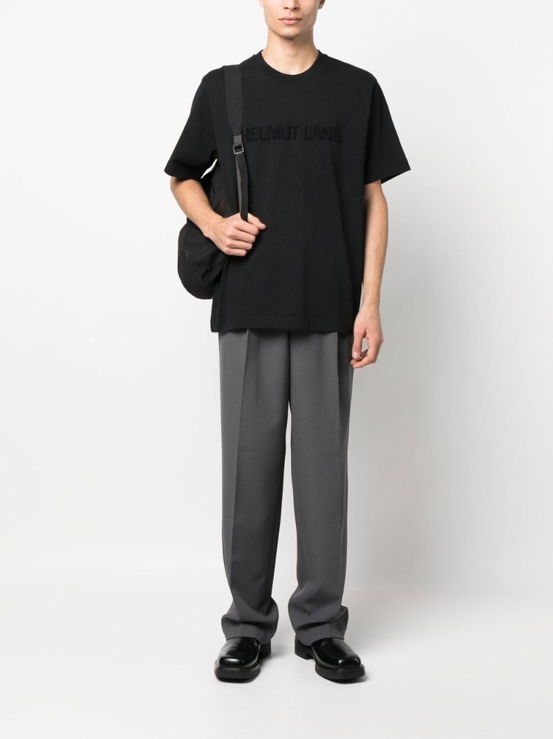 Black Flocked-detail T-shirt