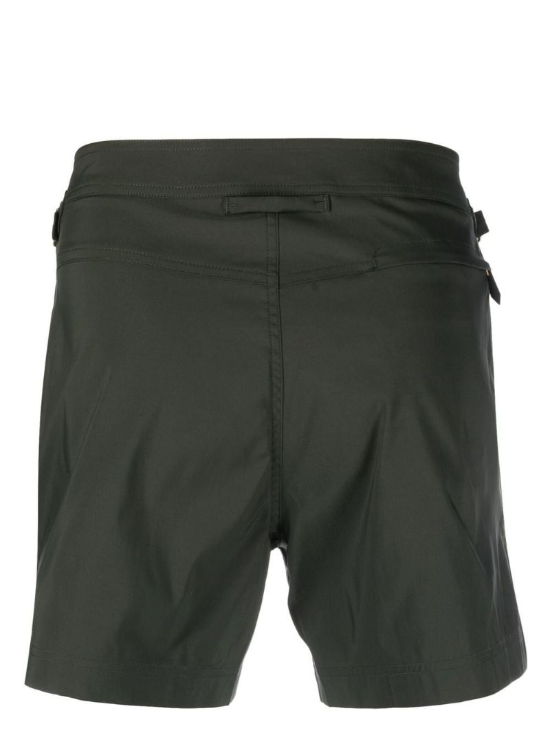 Green Buttoned Swim Shorts