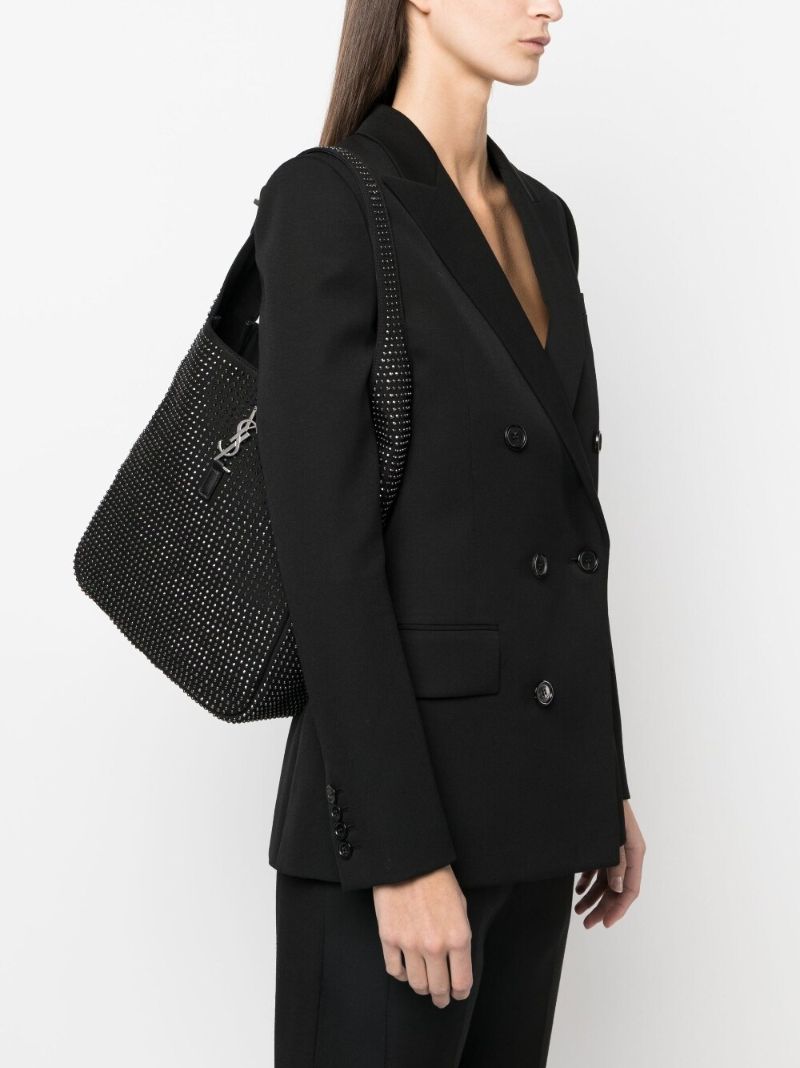 Black Le 5 Ã_x0083_Â  7 Studded Shoulder Bag