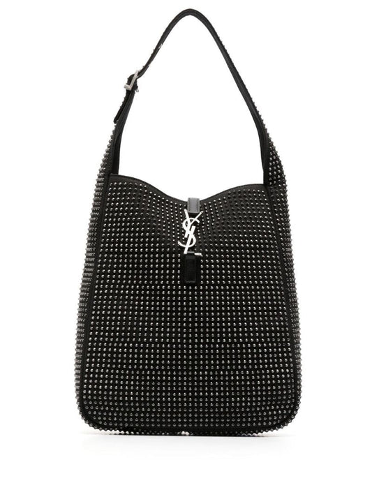 Black Le 5 Ã_x0083_Â  7 Studded Shoulder Bag